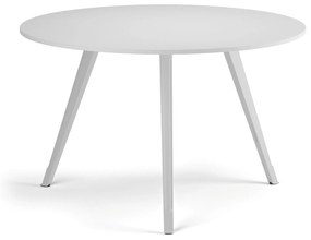 Stolik kawowy PRIMO ZEN, średnica 120 cm, biała podstawa, biały
