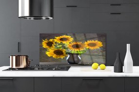 Panel Kuchenny Słoneczniki W Szklanym Wazonie