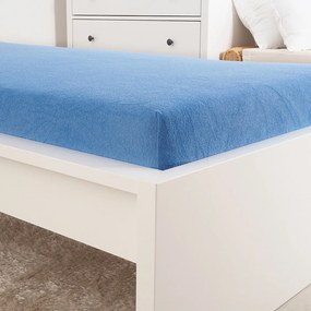4Home prześcieradło frotte Perfect niebieski, 90 x 200 cm