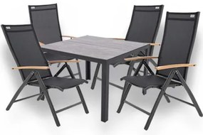 BERGAMO EXPERT WOOD - aluminiowy zestaw sof 4+1