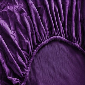 PrzytulneMieszkanie.pl Prześcieradło z mikropluszu SOFT 90x200 cm ciemnofioletowe
