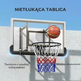 SPORTNOW Kosz do koszykówki na montaż ścienny, kosz na sprężynie, tablica odporna na pęknięcia, Czarno/Czerwony