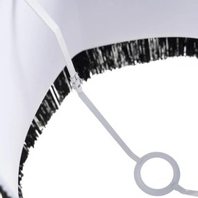 Abażur z jedwabiu czarny z szarym 45 cm - Granny