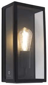 Zewnetrzna Industrialna lampa ścienna zewnętrzna czarna IP44 ze szkłem - Rotterdam Nowoczesny Oswietlenie zewnetrzne