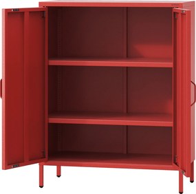 Metalowa szafka dwudrzwiowa Modern Vito czerwona