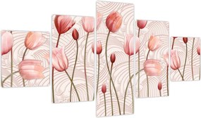 Obraz - Różowe tulipany (125x70 cm)