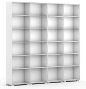 Biblioteka SILVER LINE, 4 kolumny, 2230 x 2400 x 400 mm, biały