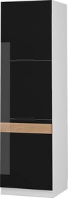 Szafka kuchenna czarny dąb wysoki połysk 60x58x206.8 fame-line