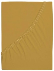 PrzytulneMieszkanie.pl Prześcieradło jersey ALVORA 90x200 cm musztardowe