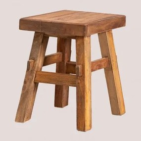 Taboret Niski Z Drewna Z Recyklingu Roblie Drewno Z Recyklingu - Sklum