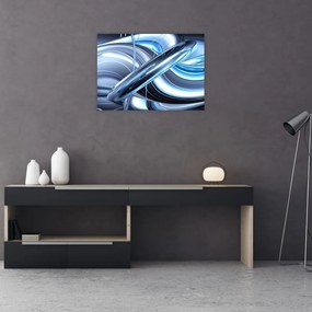Obraz na szkle - niebieska abstrakcja (70x50 cm)