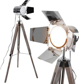 Lampa podłogowa ze statywem, kolor antycznego drewna