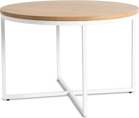 Stolik Kawowy HANTEL 70 cm Dąb Złoty/Biały Skandynawski