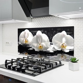 Szkło do Kuchni na Ścianę Subtelny Biały Storczyk