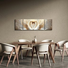 Obraz - Złote łabędzie (170x50 cm)