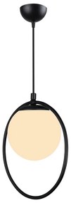 Czarna metalowa lampa wisząca z szklanym kloszem ø 15 cm Ates – Squid Lighting