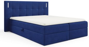 Granatowe łóżko z pikowanym zagłówkiem 5 rozmiarów N0-C71