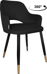 Krzesło Milano tkanina Welur noga metalowa : Kolor nogi - Czano-złota stożek, Kolor tkaniny - VELVET - MG19, Typ siedziska - Siedzisko obrotowe 360°