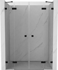 Mexen Lunar Duo drzwi prysznicowe uchylne 140 cm, transparent, czarne - 834D-140-000-70-00