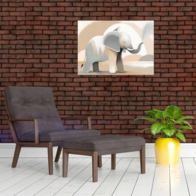 Obraz - Słoń w pastelowych kolorach (70x50 cm)