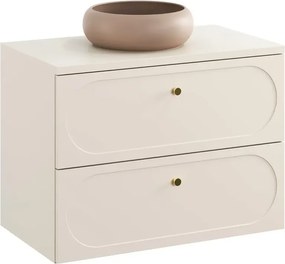Szafka pod umywalkę DONNA SAND 2S 80cm beż piaskowy z umywalką nablatową WIKI COMAD
