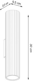 Kinkiet KARBON 30 taupe ryflowany SOLLUX  LIGHTING