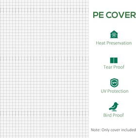 Outsunny Pokrycie do Szklarni Zamiennik Przezroczyste Odporne na Pogodę 300x200x200cm | Aosom PL