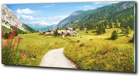 Foto obraz szklany Pastwisko w Alpach