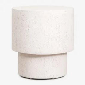 Zestaw 2 Stolików Nocnych Ø45 Cm Z Cementu Selara Biała - Sklum