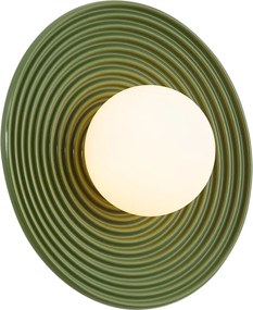 Retro Lampa Sufitowa Zielona z Opalowym Szkłem - Lila