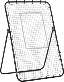 HOMCOM Piłkarski Rebounder, Składana Bramka Piłkarska, Kickback Ściana Odbijająca Czarna