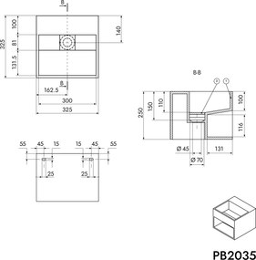 Umywalka ścienna PB2035