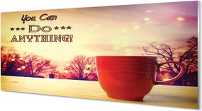 Szklany Panel Napis na Jesiennym Kubku