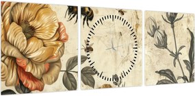 Obraz - Bee Meadow (z zegarem) (90x30 cm)