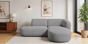 Narożnik w kształcie L Luna, tkanina Lins, Szary, Prawy