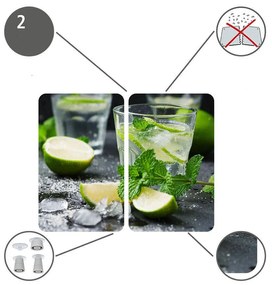 Szklane płyty ochronne MOJITO na kuchenkę – 2 sztuki, WENKO