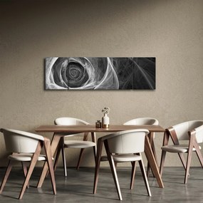 Obraz - Abstrakcyjna róża czarno-biała (170x50 cm)