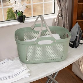 Jasnozielony plastikowy kosz na pranie 45 l – Addis