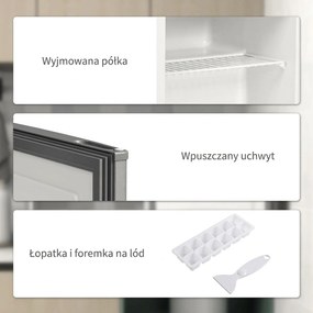 HOMCOM Mini-Zamrażarka 35 L Elektryczna, 161W, Wolnostojąca, Mini Zamrażalnik 47 x 44,2 x 48,8 cm, Szara