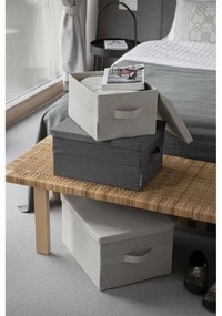 Beżowy tekstylny pojemnik z pokrywką 35x19x26 cm Soft Storage – Bigso Box of Sweden