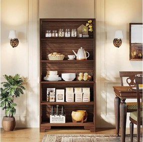 6-poziomowa biblioteczka, 180 cm, wysoka biblioteczka vintage, 5-poziomowa półka do przechowywania, biblioteczka z połowy wieku do biura, salonu, sypialni