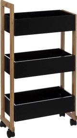 Wózek łazienkowy BAMBOO, szafka bambusowa - 3 poziomy