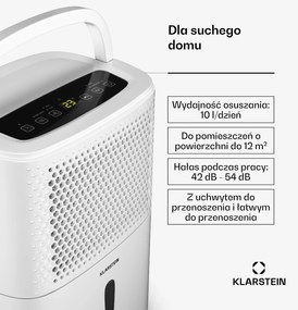 Klarstein DryFy 10L/24h 1,8L Osuszacz powietrza Biały