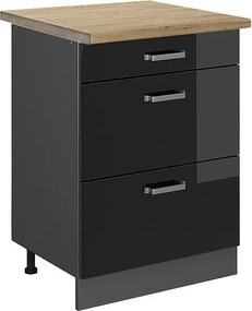 Szafka dolna do kuchni czarny wysoki połysk 60x60x81.6 r-line