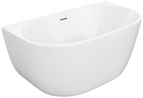 Wanna wolnostojąca przyścienna biała - 167 l - Akryl - 130 x 72 x 58 cm - AMOSARI