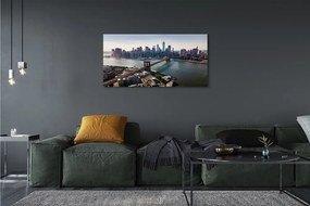 Duży obraz na płótnie Architektura Miasta: Most i Wieżowce