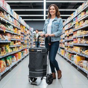 Jurhan Torba na zakupy na kółkach EASY, 50l, czarna