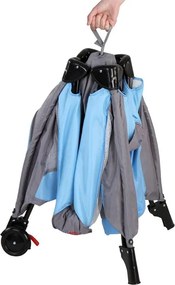 Łóżeczko turystyczne podróżne, niebiesko-szare