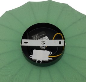 Japońska lampa sufitowa Bida w kolorze zielonym z abażurem z tkaniny