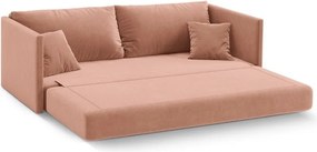 Różowa aksamitna rozkładana sofa 209 cm Shannon – Cosmopolitan Design